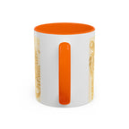 Golden Folk Art Coffee Mug — Animal Mask Pattern Accent Mug (11/15oz)