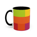 Color Block Accent Coffee Mug — Bright Geometric Pattern