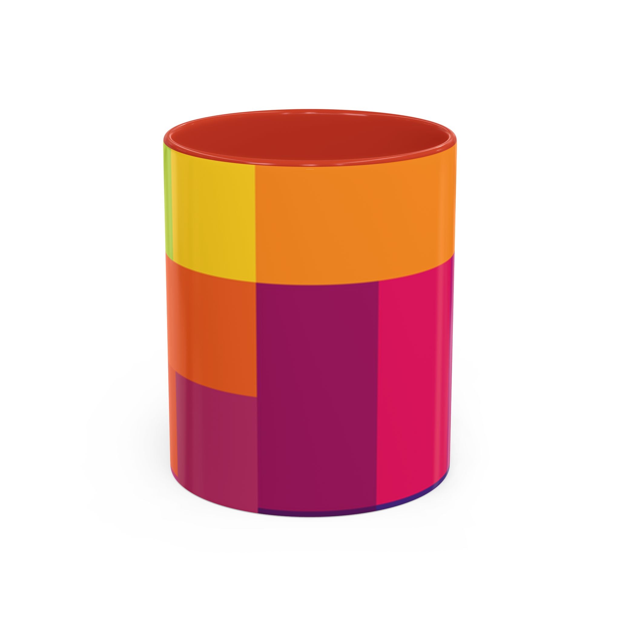 Color Block Accent Coffee Mug — Bright Geometric Pattern