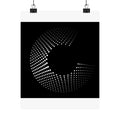 Abstract Halftone 'C' Matte Poster — Modern Black & White Wall Art