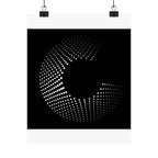 Abstract Halftone 'C' Matte Poster — Modern Black & White Wall Art