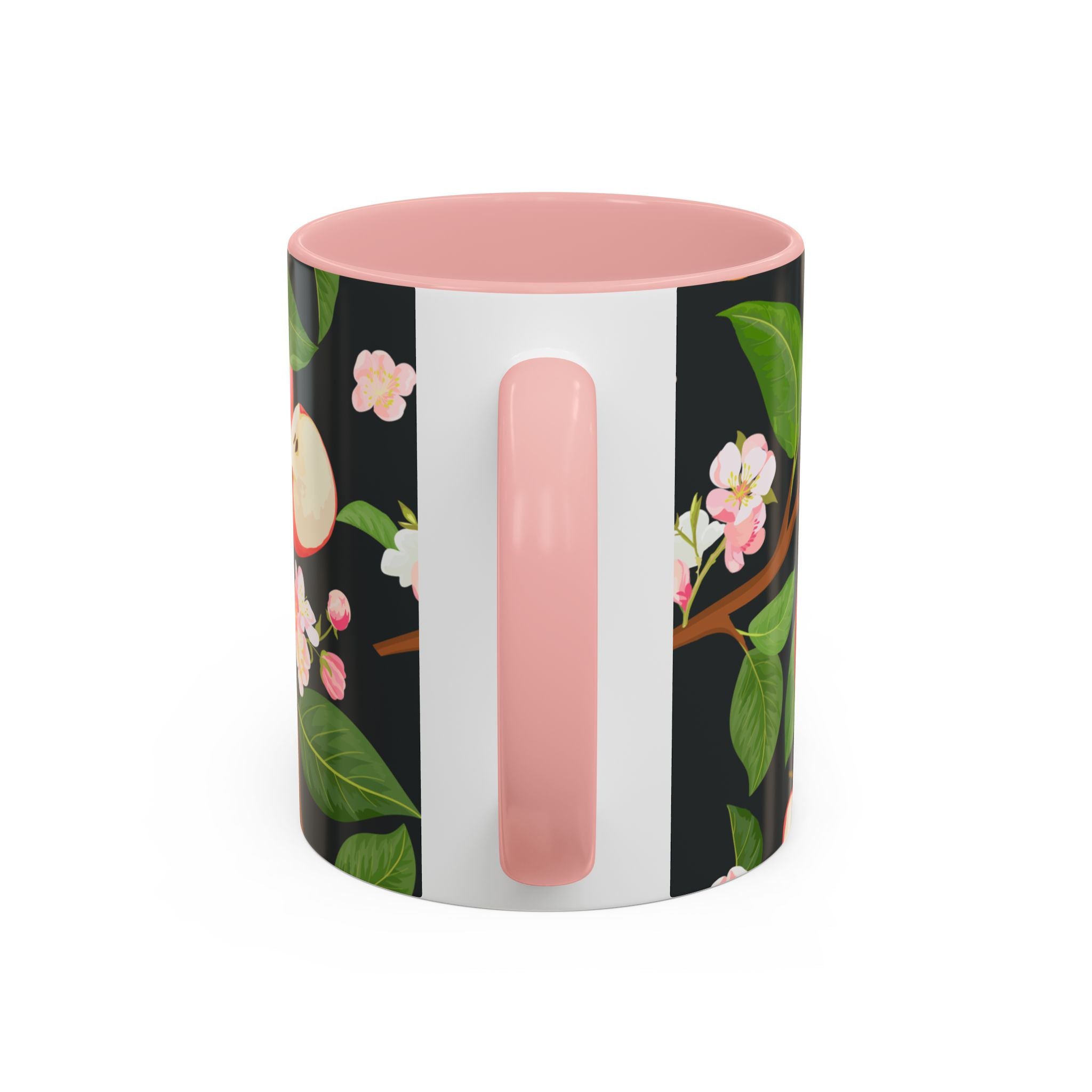 Apple Blossom Accent Coffee Mug – Floral Fruit Ceramic Mug (11/15oz)