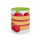 Apple Crate Accent Coffee Mug — Rustic Farmhouse Fruit Design (11/15oz)