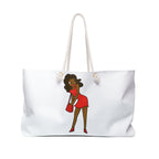Flirty Pin-Up Girl Weekender Bag | Retro Red Dress Travel Tote