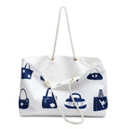 Navy Handbag Icons Weekender Bag | Tote Beach Travel Bag