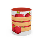 Apple Crate Accent Coffee Mug — Rustic Farmhouse Fruit Design (11/15oz)