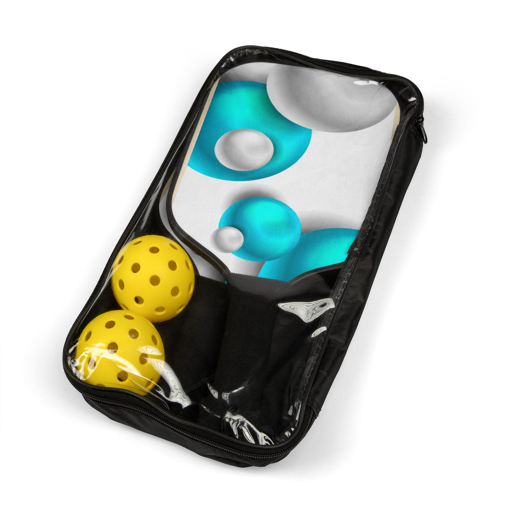 Pickleball Paddle Kit – Blue & White Bubble Design with 2 Paddles and 2 Balls