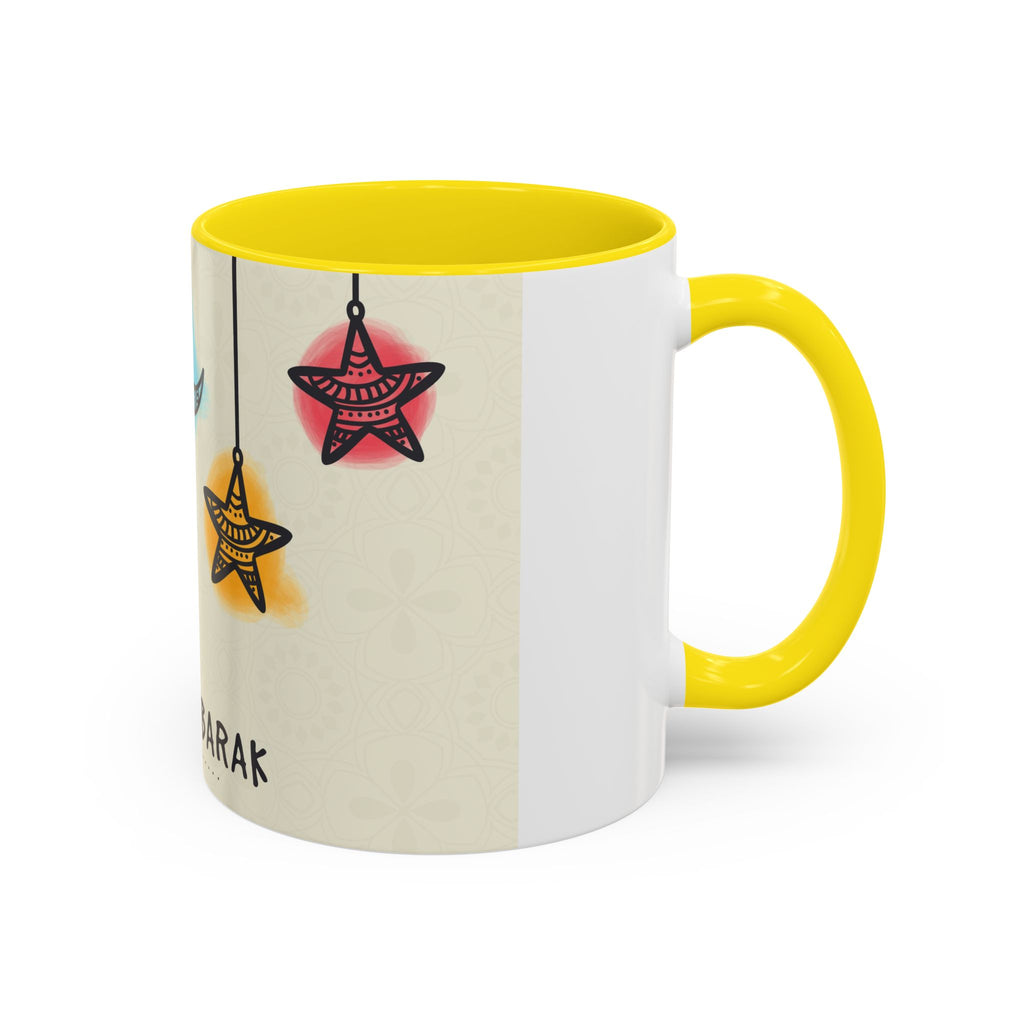 Eid Mubarak Accent Coffee Mug — Festive Crescent & Star Design (11/15 oz)