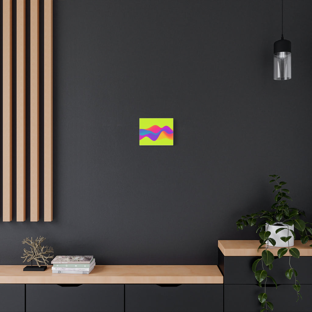 Vibrant Neon Wave Matte Canvas