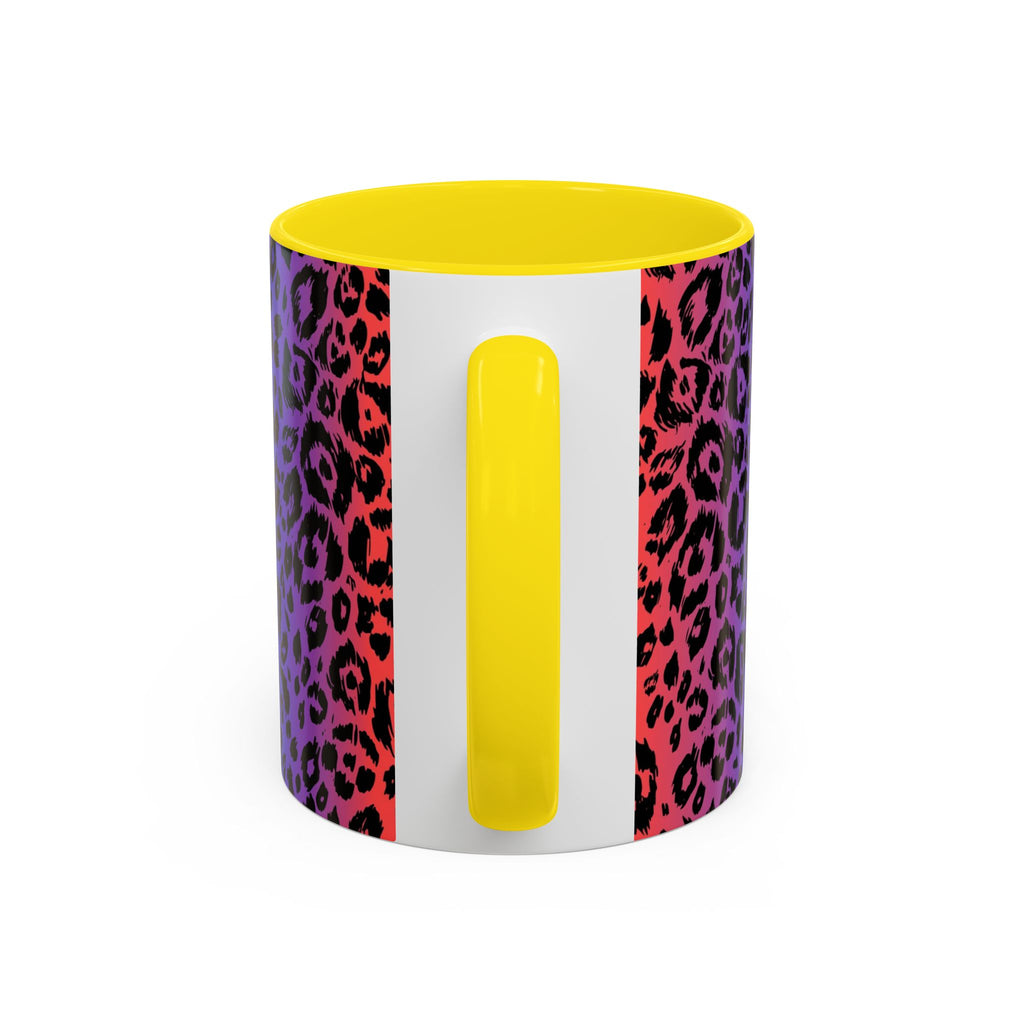 Rainbow Leopard Accent Coffee Mug — Colorful Animal Print 11/15oz