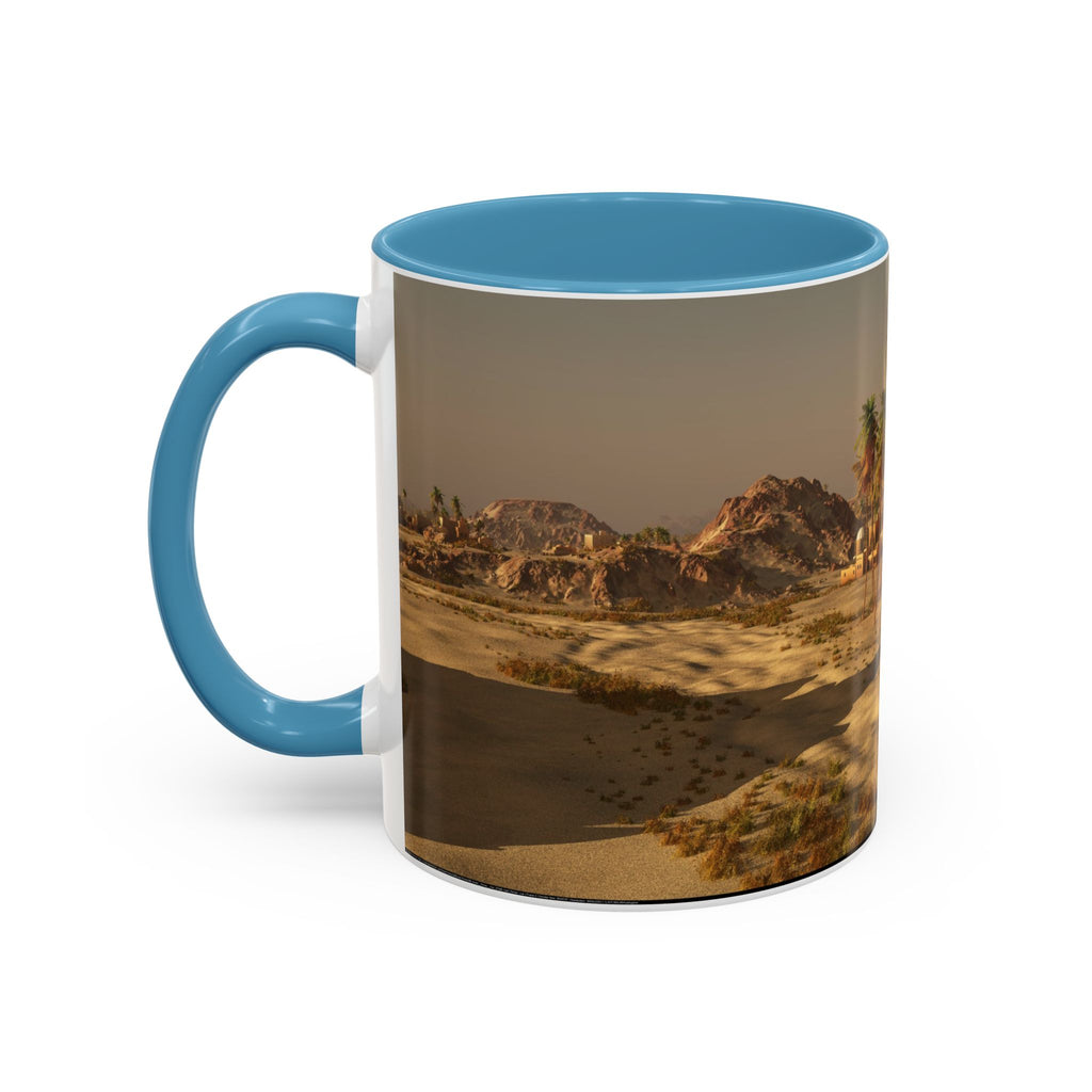 Desert Oasis Coffee Mug — Palm Trees & Sunset Scenic Accent Mug