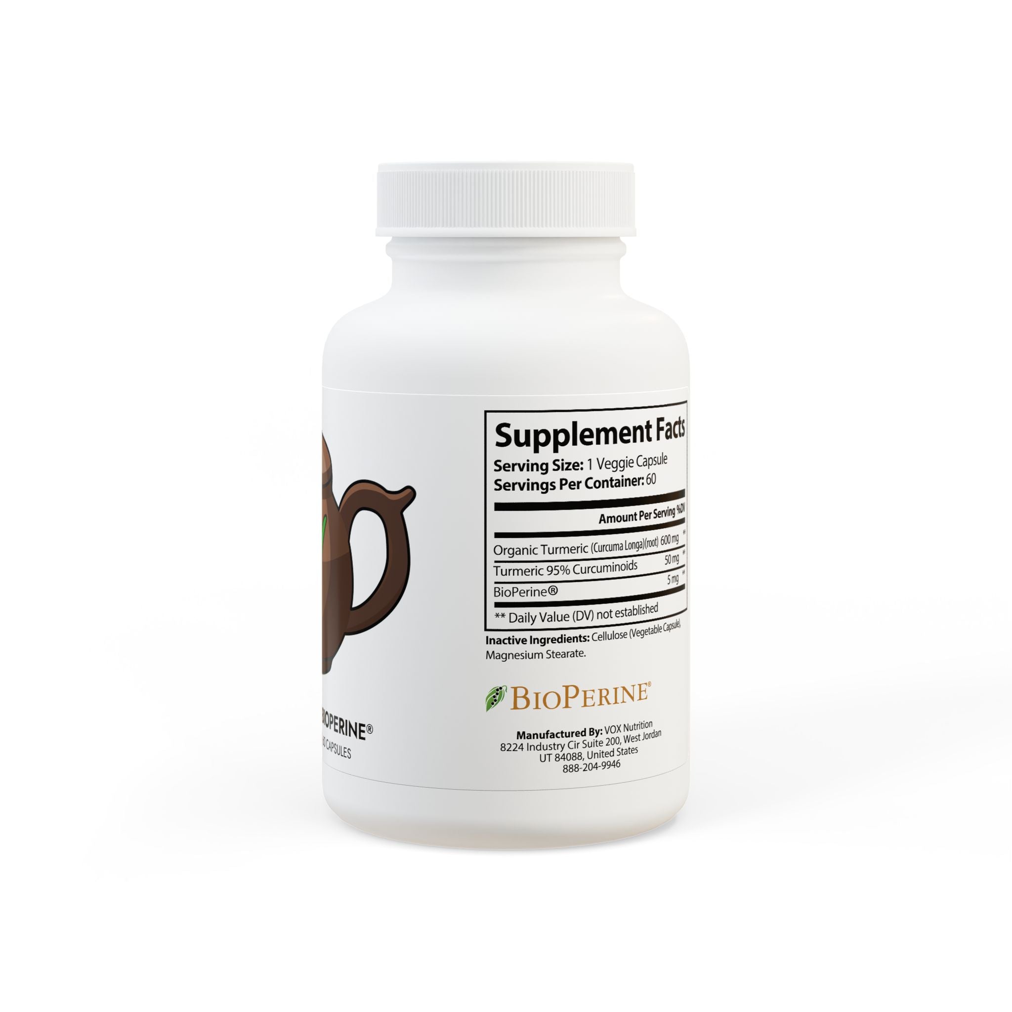 Turmeric with BioPerine® (Black Pepper Fruit Extract) Supplement (60 Capsules)