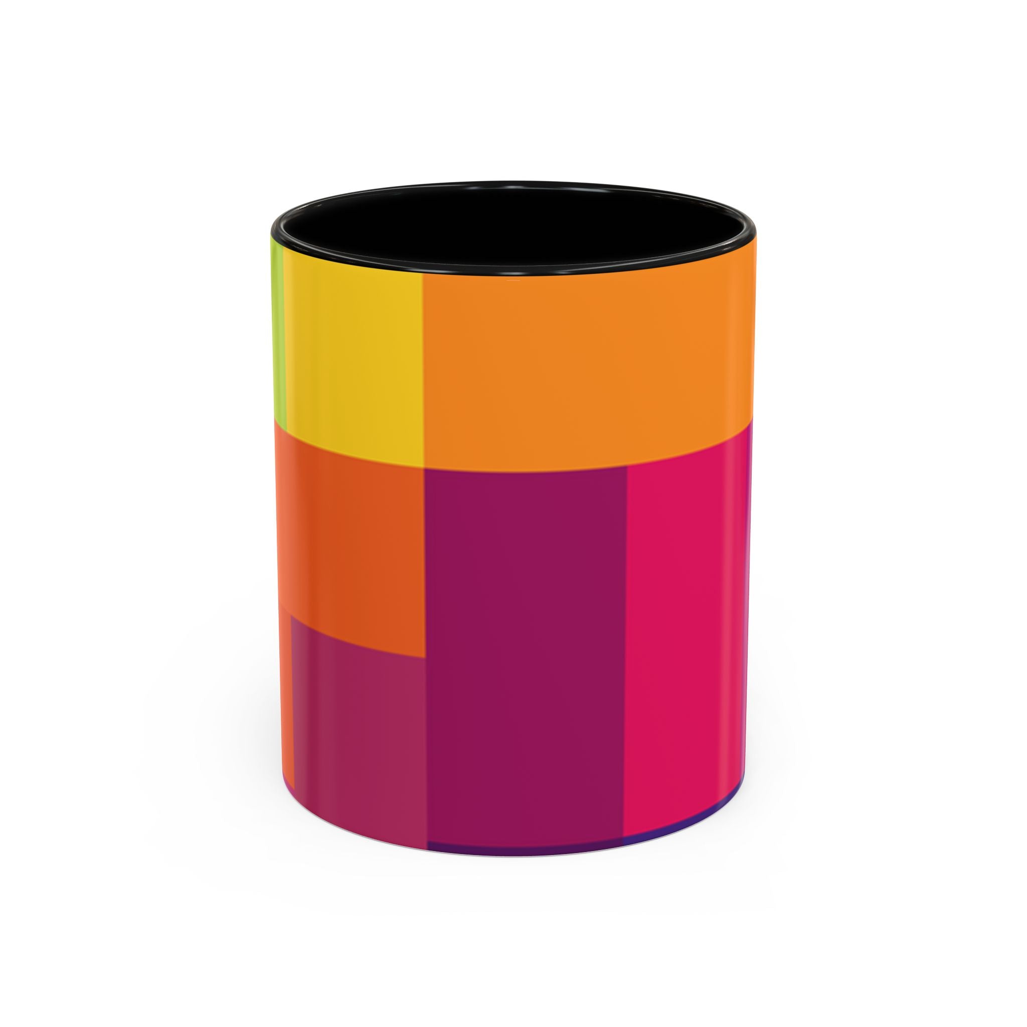 Color Block Accent Coffee Mug — Bright Geometric Pattern