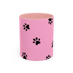 Pink Paw Print Coffee Mug – Cute Pet Lover Accent Mug (11/15oz)