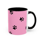 Pink Paw Print Coffee Mug – Cute Pet Lover Accent Mug (11/15oz)