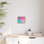 Framed Gradient Canvas Wall Art — Pink to Aqua Ombre Matte Print