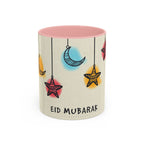 Eid Mubarak Accent Coffee Mug — Festive Crescent & Star Design (11/15 oz)