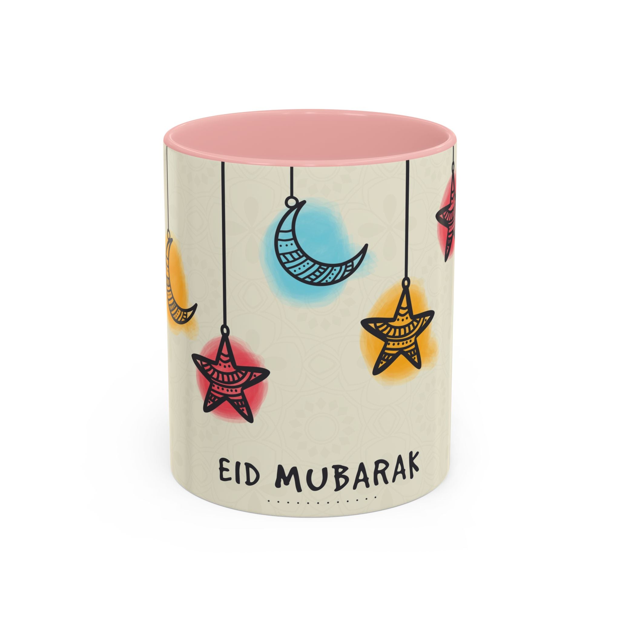 Eid Mubarak Accent Coffee Mug — Festive Crescent & Star Design (11/15 oz)