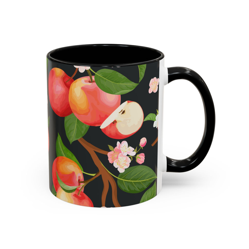 Apple Blossom Accent Coffee Mug – Floral Fruit Ceramic Mug (11/15oz)
