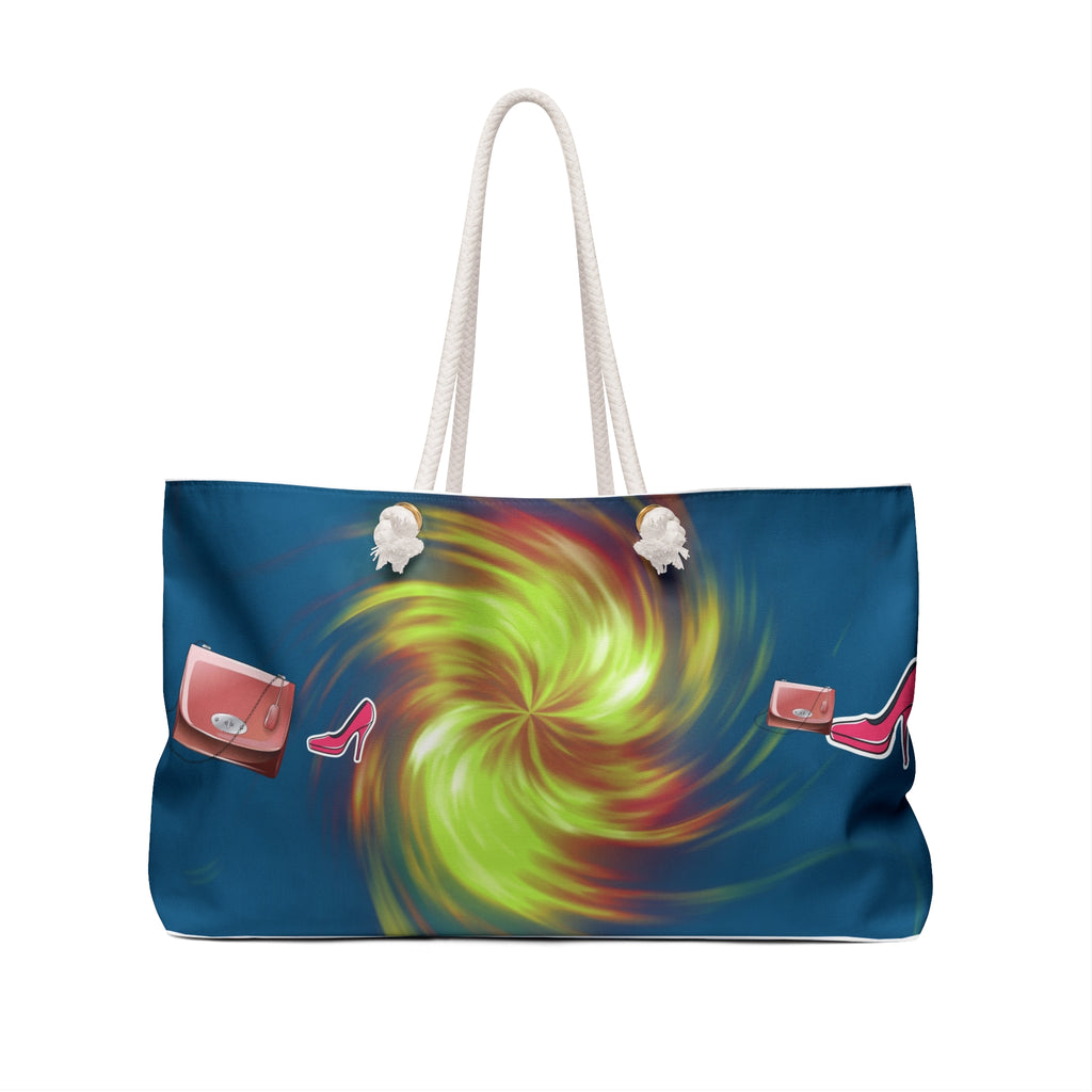 Swirl Galaxy with Heels and Purses Weekender Bag | Colorful Travel Tote