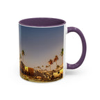 Desert Oasis Accent Coffee Mug – Palm Trees & Sunset Scenic Ceramic Mug (11/15oz)
