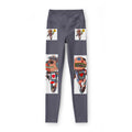 Robot Heart Graphic Leggings — Playful Cartoon Character Yoga Pants for Women