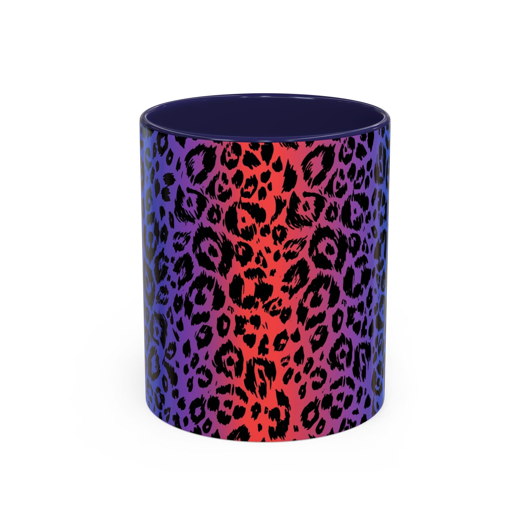 Rainbow Leopard Accent Coffee Mug — Colorful Animal Print 11/15oz