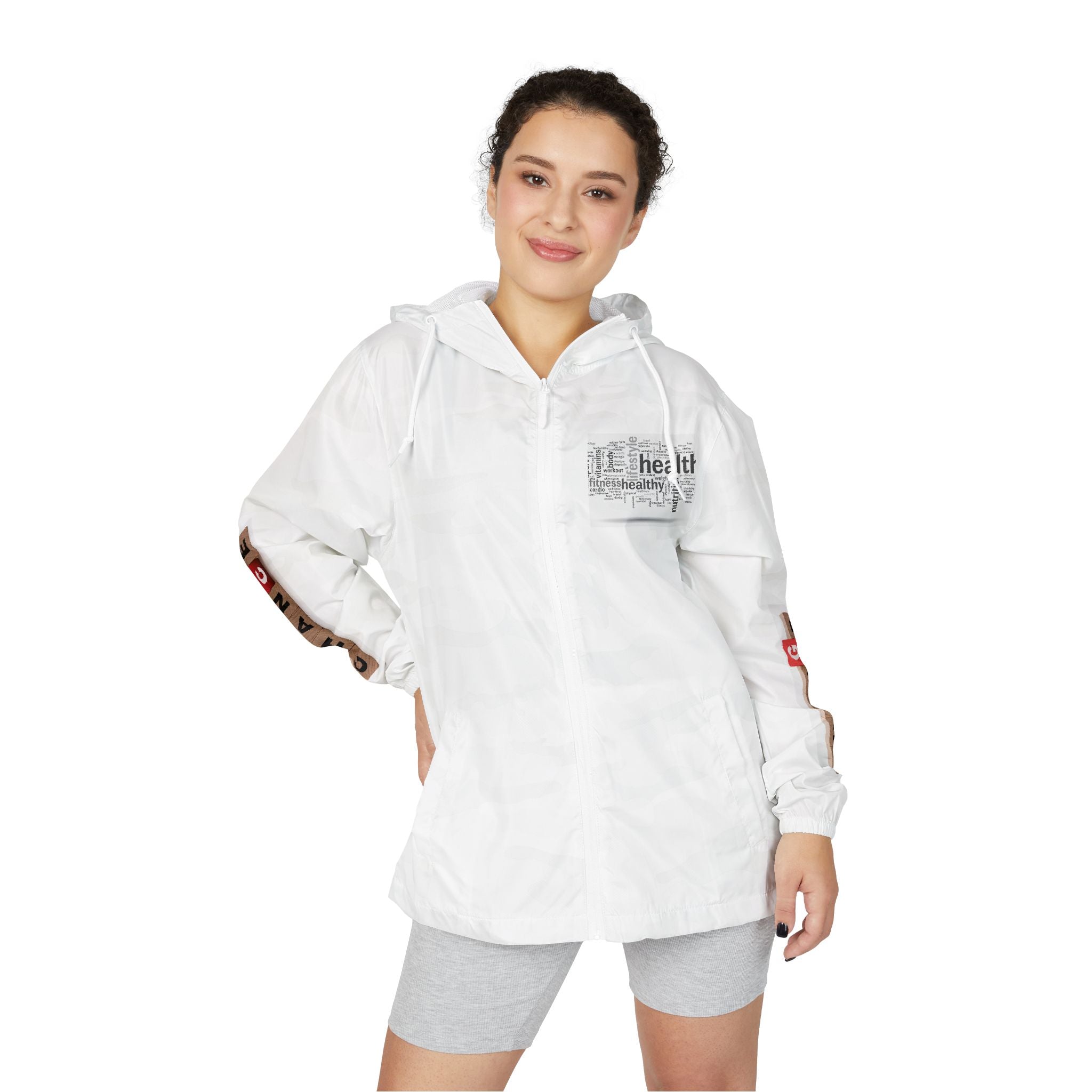 Boxing silhouette windbreaker jacket | Chance sleeve graphics, chest patch