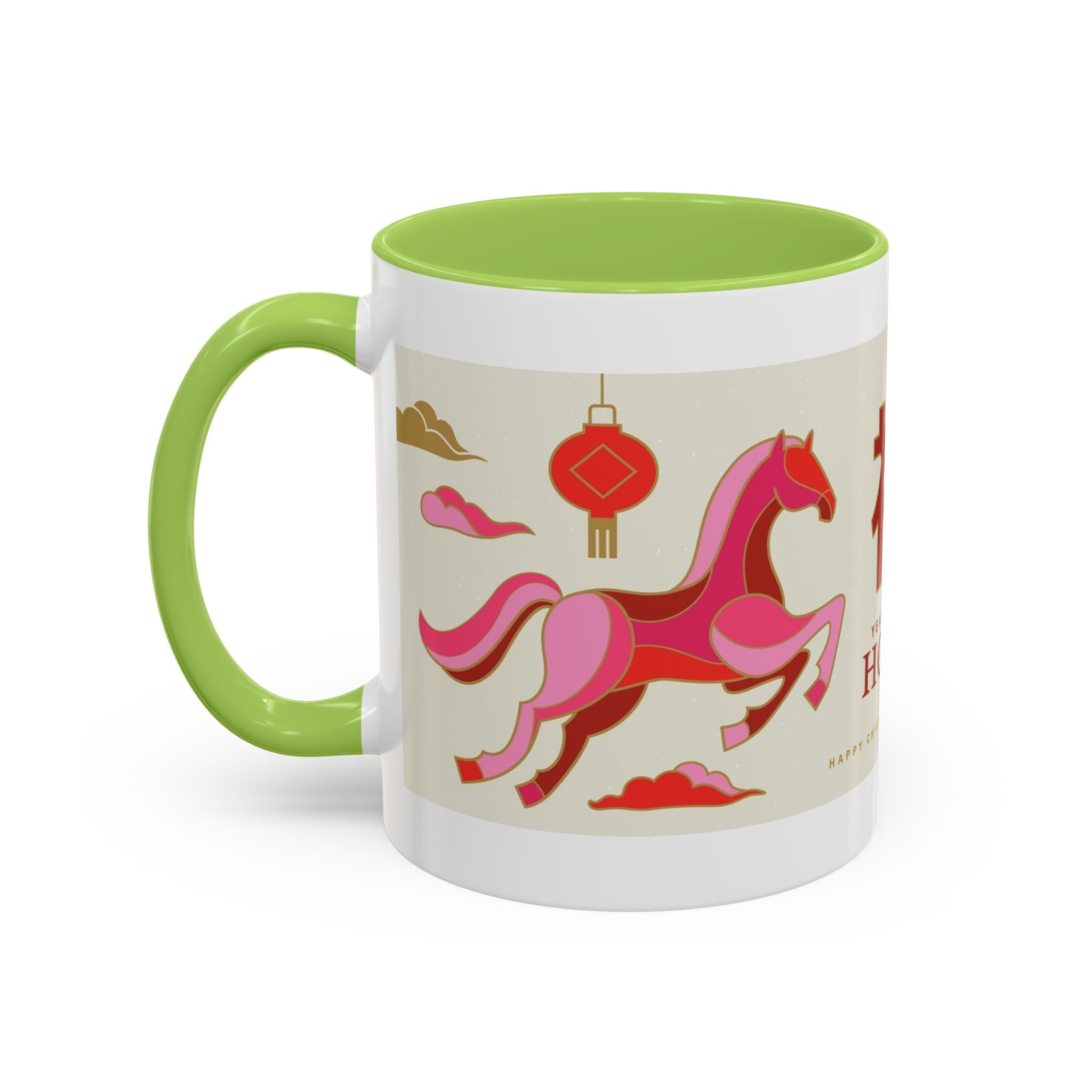 Year of the Horse Accent Coffee Mug — Chinese New Year Lucky Horse Design (11/15oz)