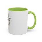 Botanical Apple Accent Coffee Mug — Vintage Fruit Sketch Ceramic Mug (11/15 oz)