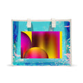 Holographic Beach Tote Bag — Iridescent Ocean Print Clear Carryall