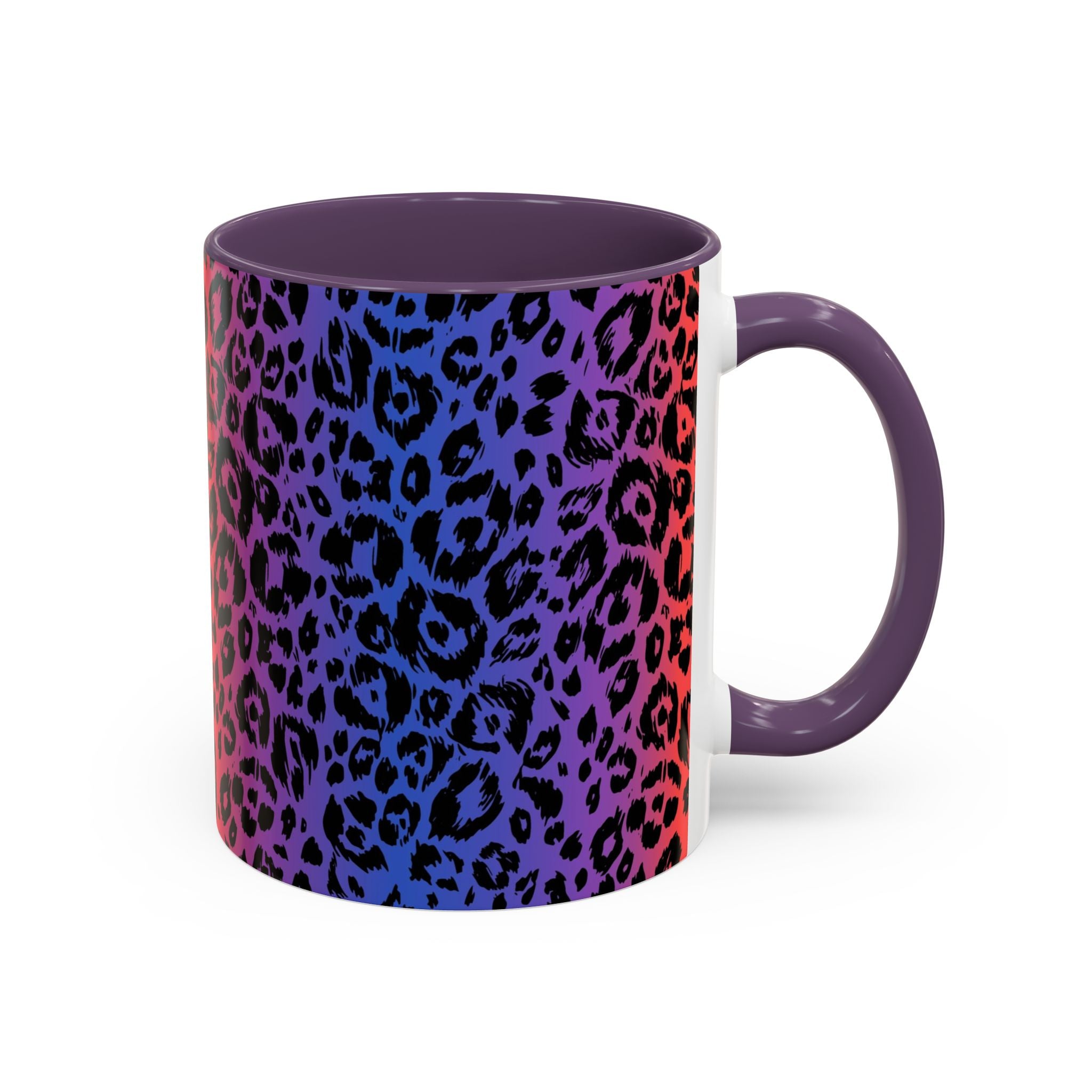 Rainbow Leopard Accent Coffee Mug — Colorful Animal Print 11/15oz