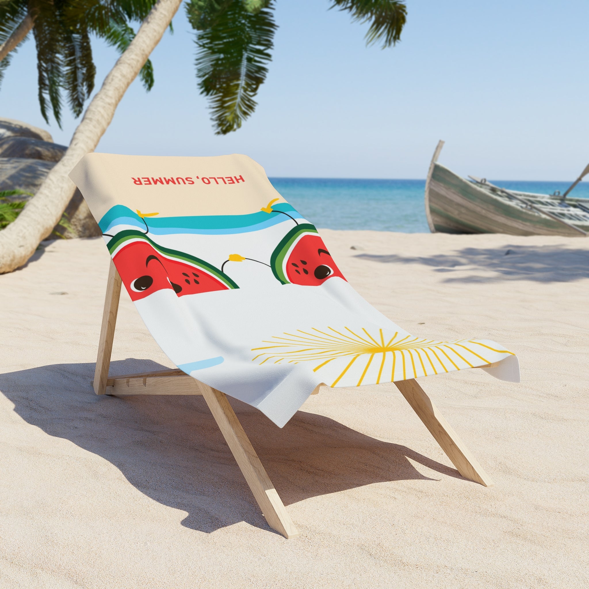 Hello Summer Watermelon Beach Towel — Sunny Pool & Beach Towel