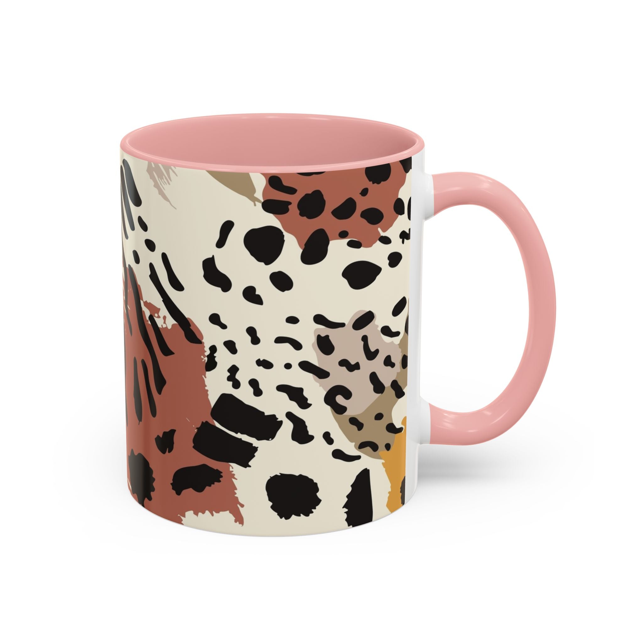 Rustic Leopard Accent Coffee Mug — Animal Print Ceramic Mug (11/15oz)