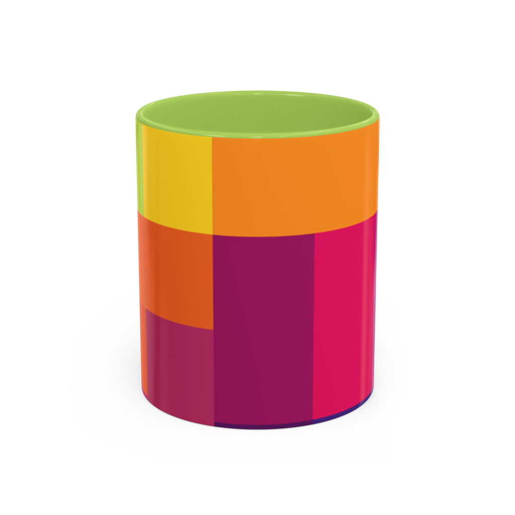 Color Block Accent Coffee Mug — Bright Geometric Pattern