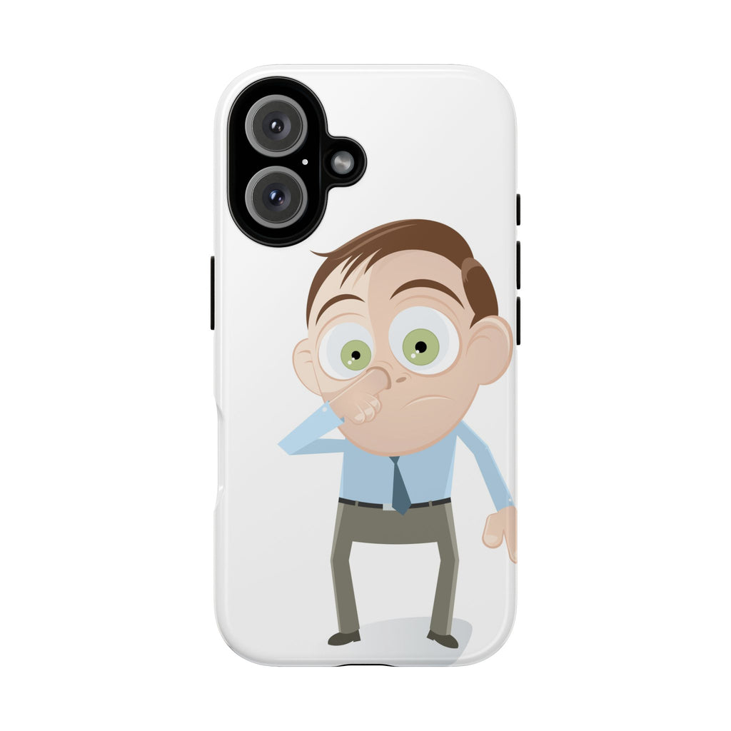 Funny Cartoon Guy Phone Case – Humorous Nose-Picking Character Protective Cover