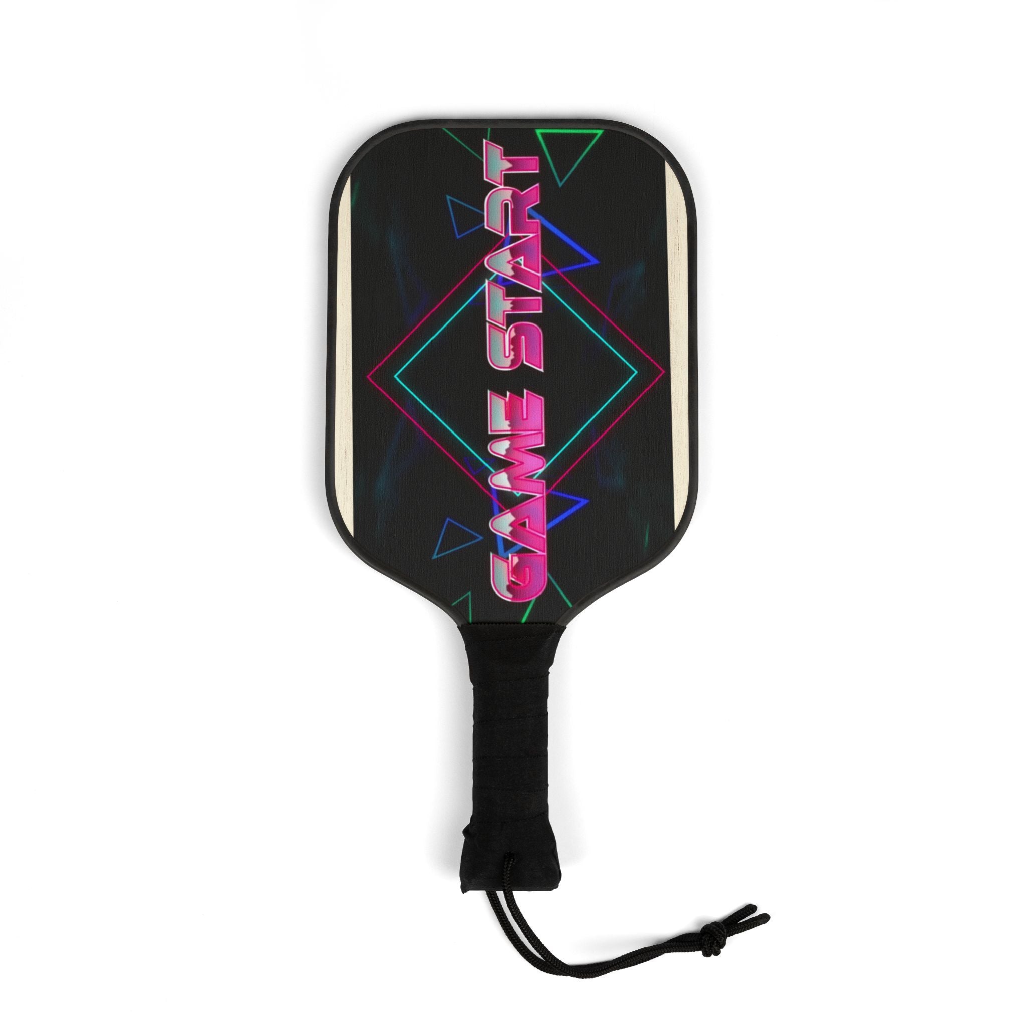 Pickleball Paddle Set — Retro Neon "Game Start" Design with 2 Balls