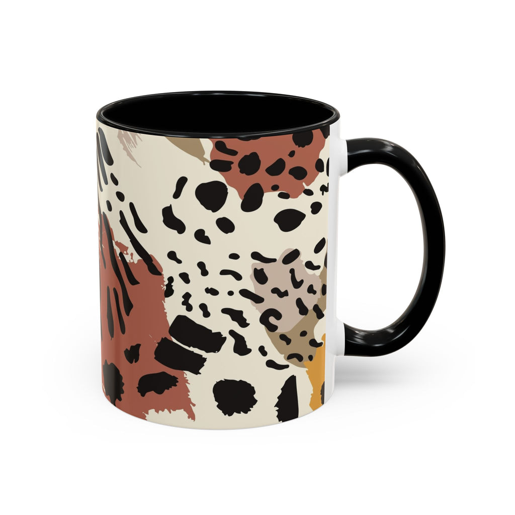 Rustic Leopard Accent Coffee Mug — Animal Print Ceramic Mug (11/15oz)