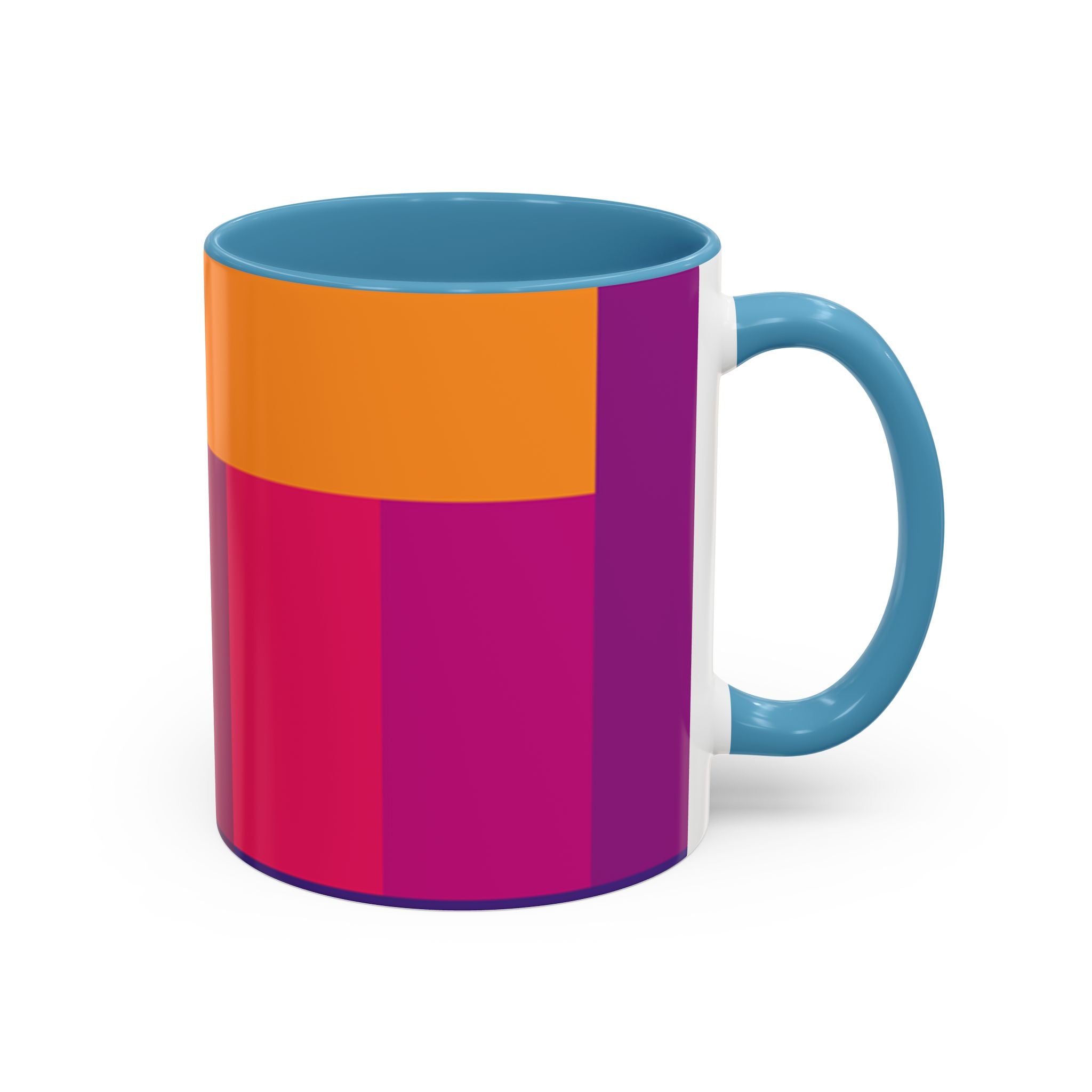 Color Block Accent Coffee Mug — Bright Geometric Pattern