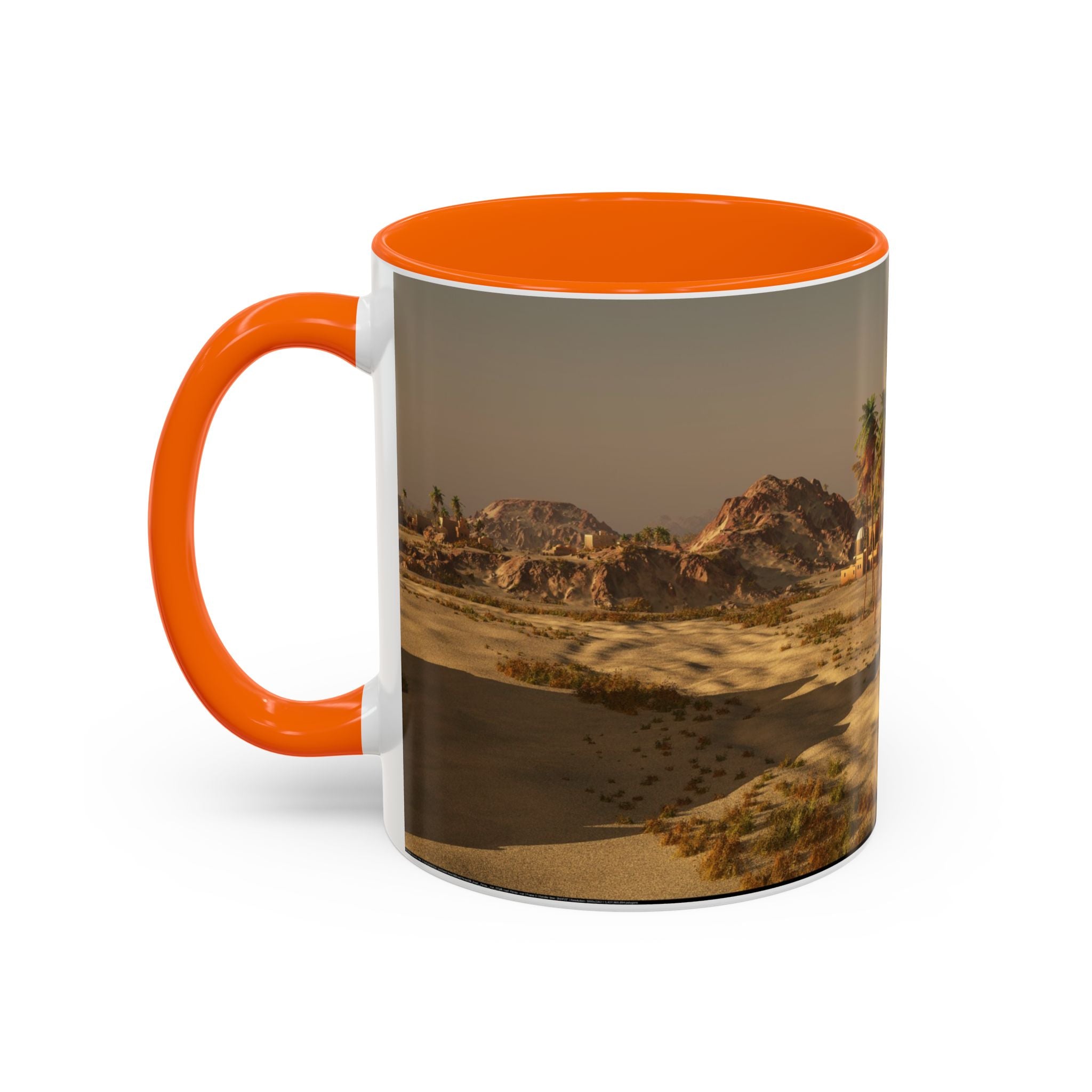 Desert Oasis Coffee Mug — Palm Trees & Sunset Scenic Accent Mug