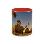 Desert Oasis Accent Coffee Mug – Palm Trees & Sunset Scenic Ceramic Mug (11/15oz)