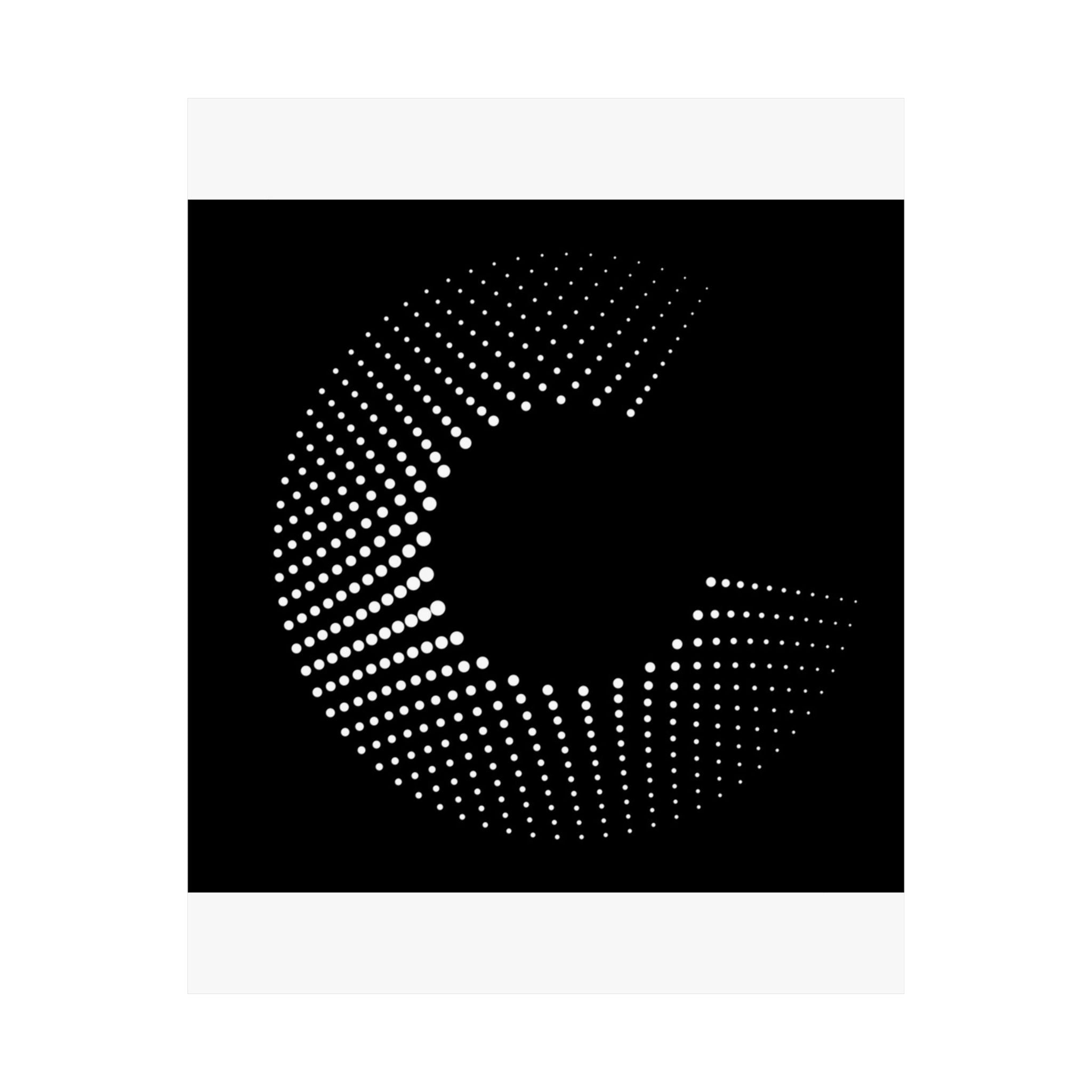 Abstract Halftone 'C' Matte Poster — Modern Black & White Wall Art
