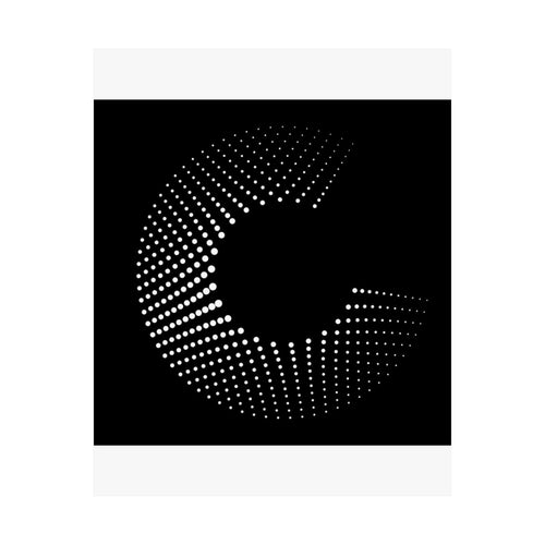 Abstract Halftone 'C' Matte Poster — Modern Black & White Wall Art