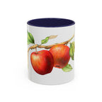 Apple Branch Accent Coffee Mug — Watercolor Fruit Kitchen Mug (11/15oz)