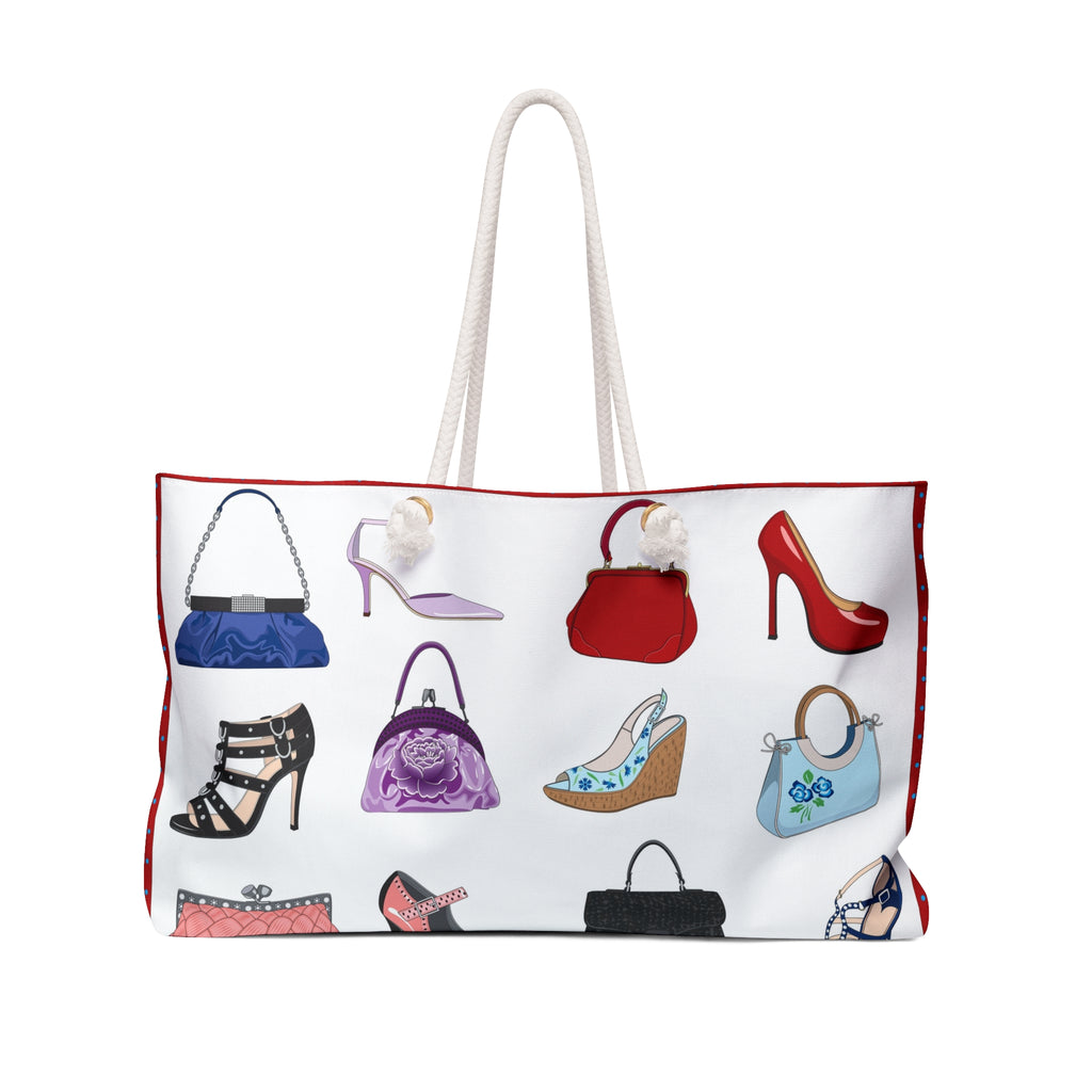 Handbag and High Heel Pattern Weekender Bag | Shoe and Purse Travel Tote