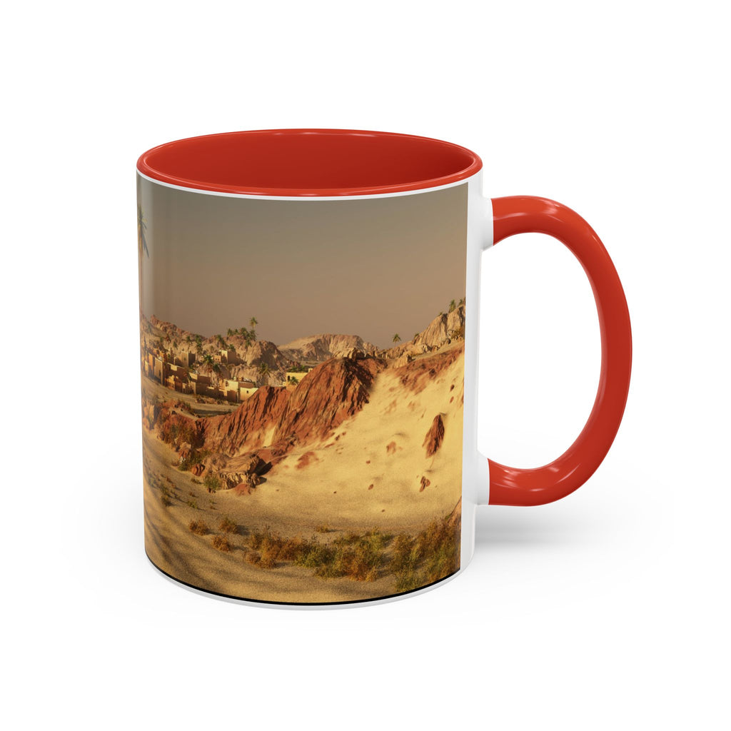 Desert Oasis Coffee Mug — Palm Trees & Sunset Scenic Accent Mug