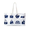 Navy Handbag Icons Weekender Bag | Tote Beach Travel Bag