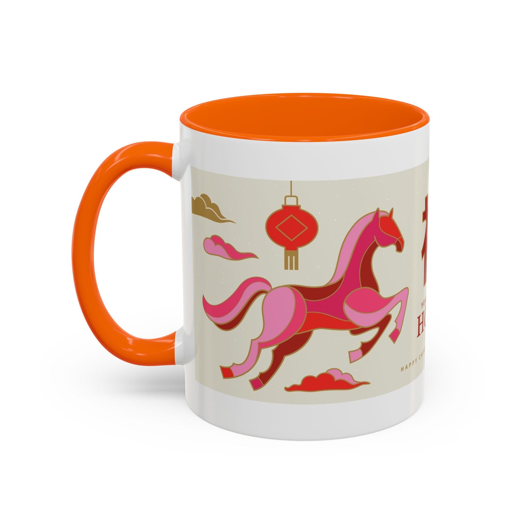 Year of the Horse Accent Coffee Mug — Chinese New Year Lucky Horse Design (11/15oz)