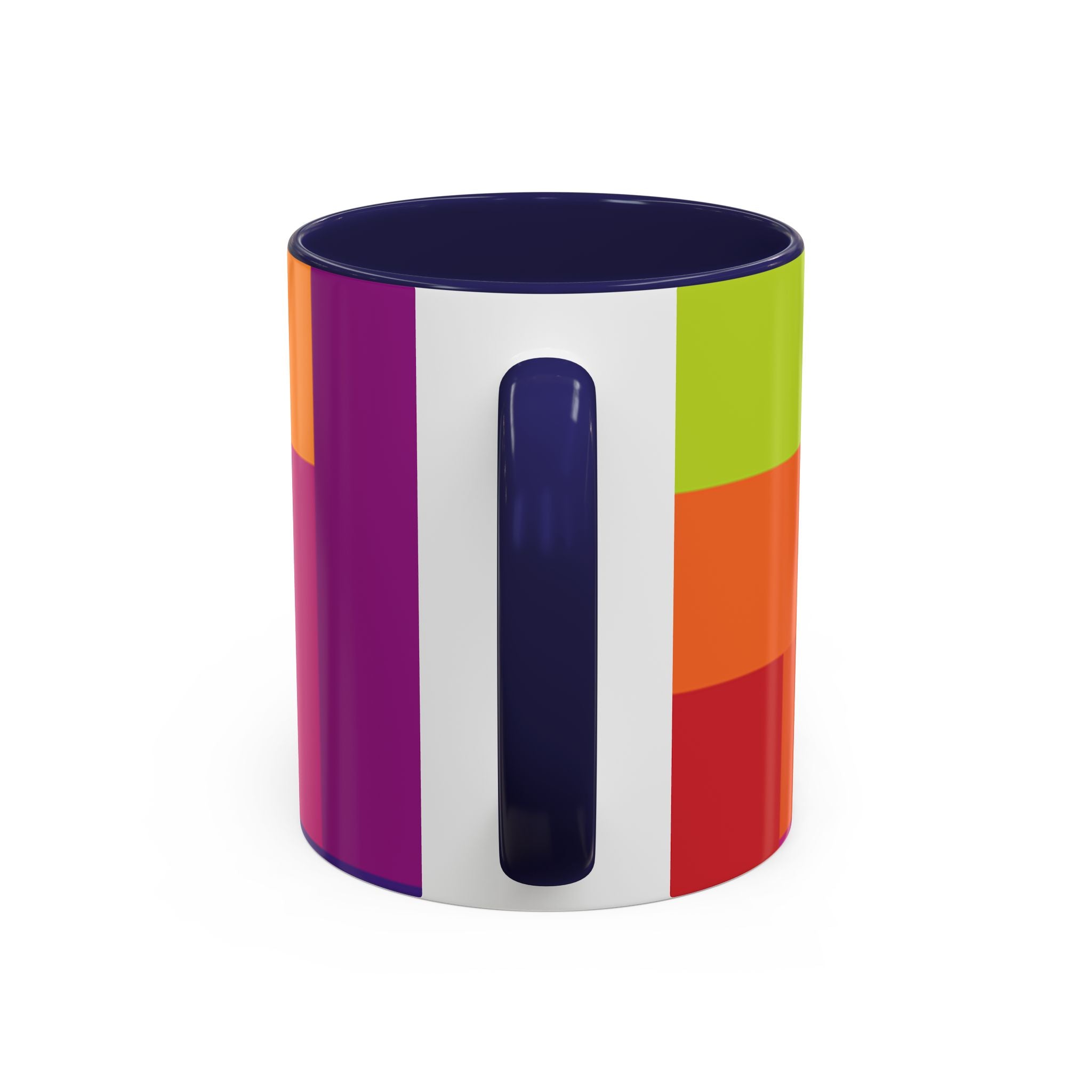 Color Block Accent Coffee Mug — Bright Geometric Pattern