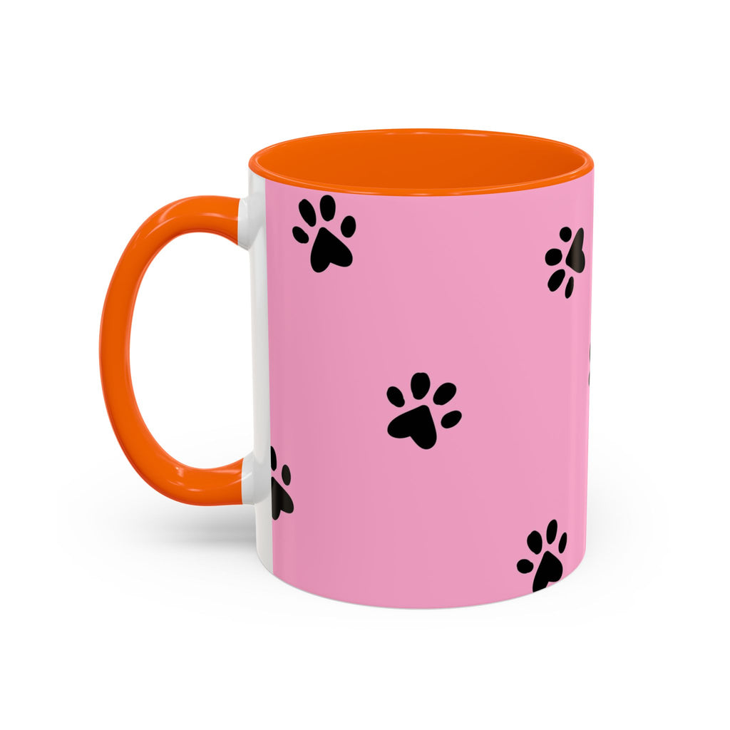 Pink Paw Print Coffee Mug – Cute Pet Lover Accent Mug (11/15oz)